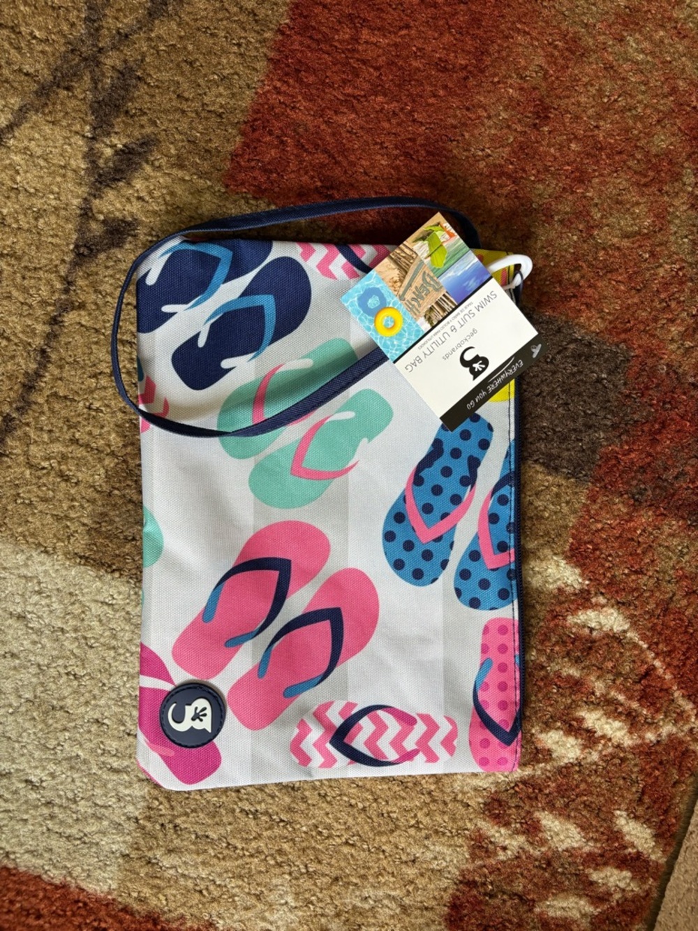 Geckobrands Flip-Flop Print Drawstring Backpack, Crossbody bag & Pouch Set - Picture 4 of 8